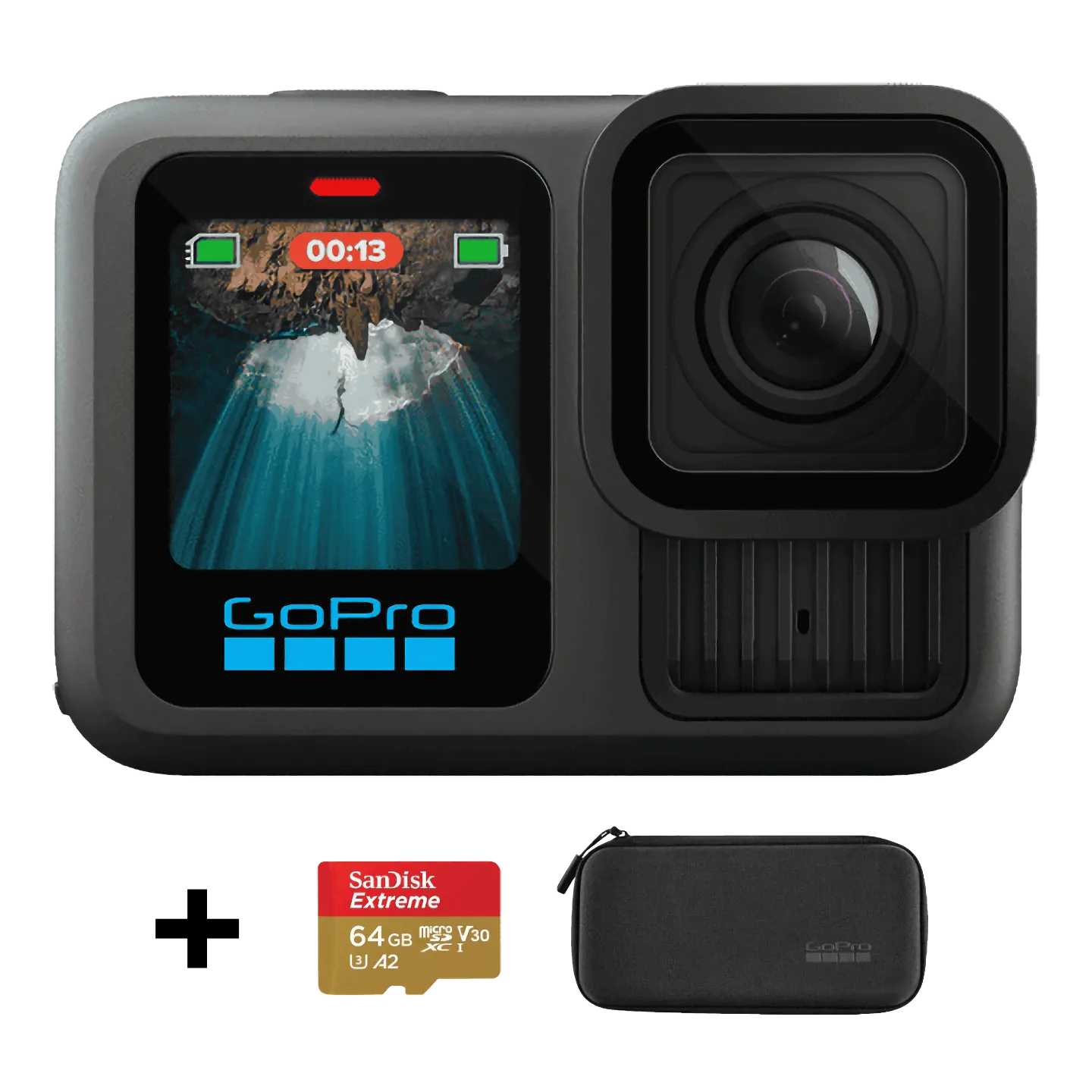 Экшн-камера GoPro HERO 13 Black + чехол + карта MicroSD 64 ГБ